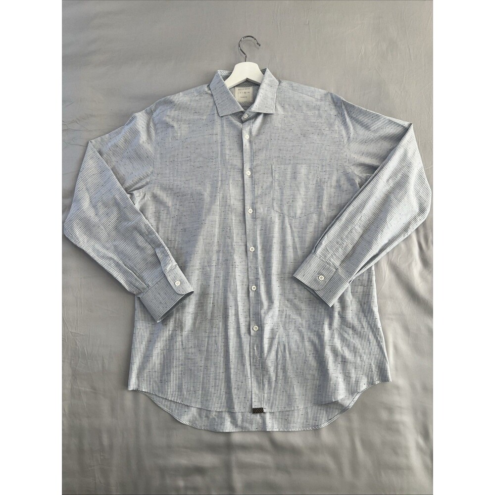 Billy Reid Button Down Striped Shirt Cotton Standard Cut Men’s XL Made In Italy